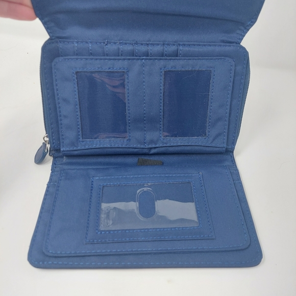 Safe Keeper Dark Blue Faux Leather RFID Zip Around Trifold Snap Closure Wallet - Picture 6 of 10